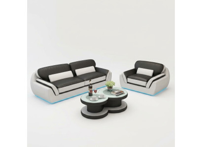 Sofa skórzana z USB Zestaw sofowy 3+1 miejsce do siedzenia Ustawić Design Nowoczesna Sofa Nowa G8038D