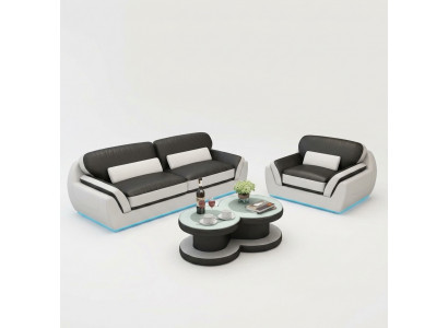 Sofa skórzana z USB Zestaw sofowy 3+1 miejsce do siedzenia Ustawić Design Nowoczesna Sofa Nowa G8038D