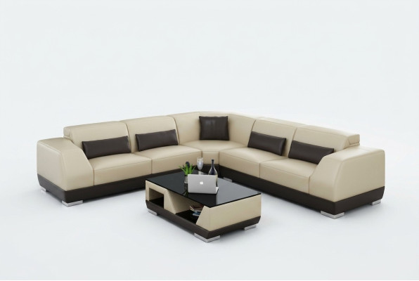 Skórzana sofa z USB Żywy krajobraz Narożnikowa kanapa Narożnik Ustaw Design Modern Sofa G8024B