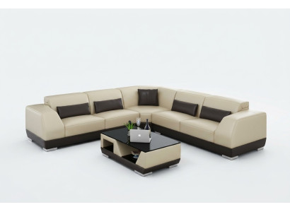 Skórzana sofa z USB Żywy krajobraz Narożnikowa kanapa Narożnik Ustaw Design Modern Sofa G8024B