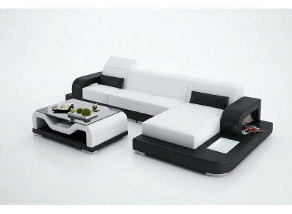 Skórzana sofa z USB Żywy krajobraz Narożnikowa kanapa Narożnik Ustaw Couch Design Sofa G8006C