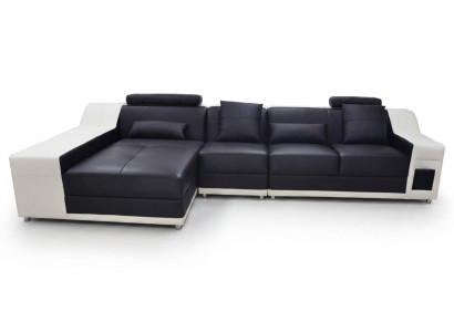 Narożnik Skóra Modern XXL Couch Żywy krajobraz Skórzana Sofa Sofa z USB, Kształt L B2017B
