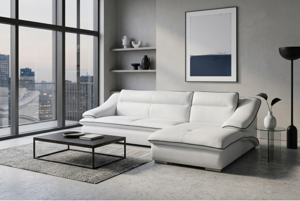 Narożnik Sofa Skóra z USB, Narożnik Ustawić Narożnik Krajobraz Podkładka Design Living L Shape