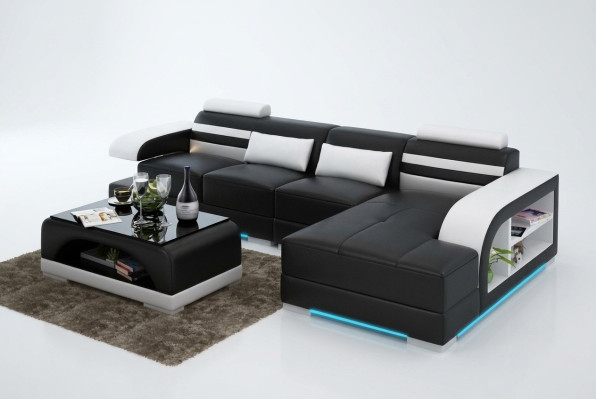 Skórzana sofa z USB Żywy krajobraz Narożnikowa kanapa Narożnik Ustaw Design Modern Sofa G8033C