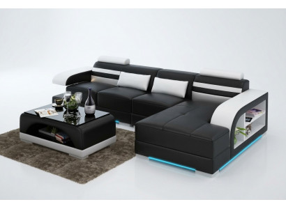 Skórzana sofa z USB Żywy krajobraz Narożnikowa kanapa Narożnik Ustaw Design Modern Sofa G8033C