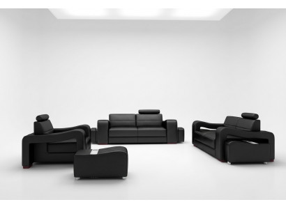 Designerska skórzana sofa Zestaw sofowy USB Sofa Siedziba Podkładka Ustawić 3+2+1 Obcios
