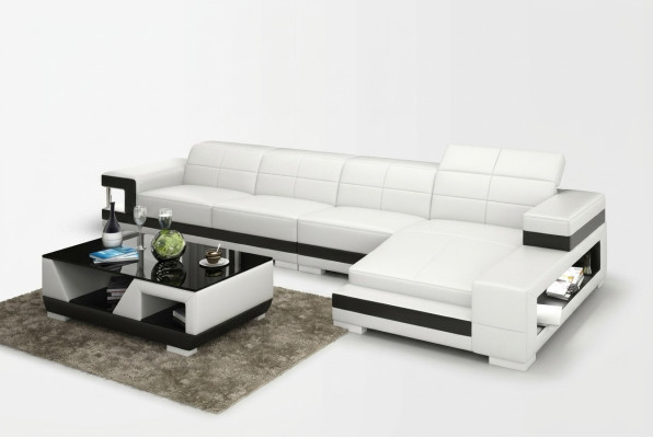 Skórzana sofa z USB Żywy krajobraz Narożnikowa kanapa Narożnik Ustaw Design Modern Sofa G8017C
