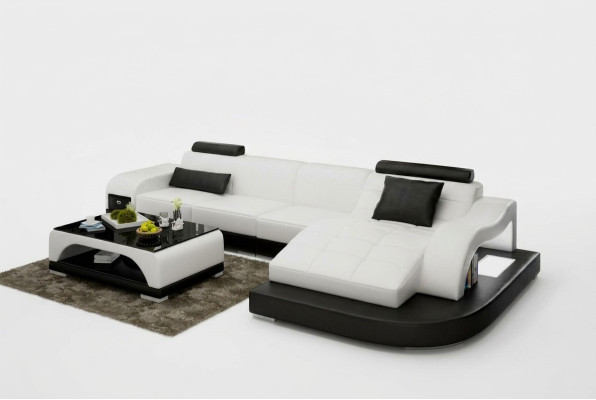 Skórzana sofa z USB Żywy krajobraz Narożnikowa kanapa Narożnik Ustaw Design Modern Sofa G8009D