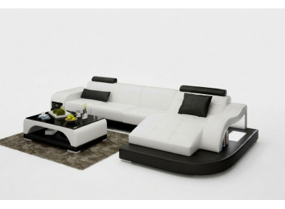 Skórzana sofa z USB Żywy krajobraz Narożnikowa kanapa Narożnik Ustaw Design Modern Sofa G8009D