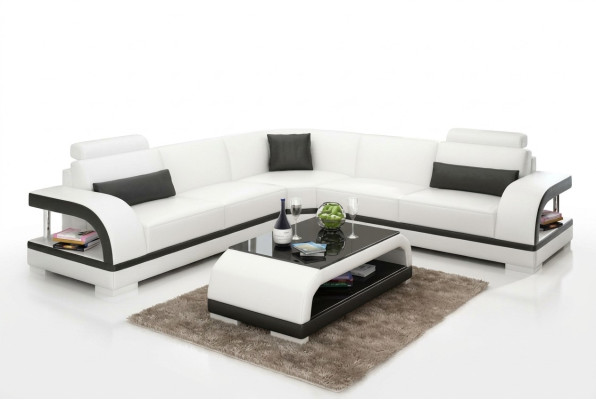Skórzana sofa na USB, Żywy krajobraz Narożnikowa kanapa Narożnik Ustaw Design Modern Sofa G8011B