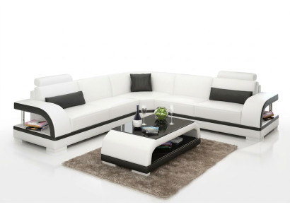 Skórzana sofa na USB, Żywy krajobraz Narożnikowa kanapa Narożnik Ustaw Design Modern Sofa G8011B