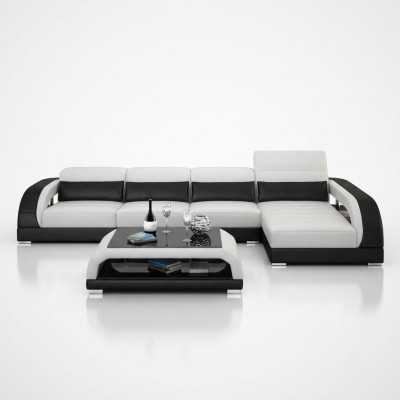 Skórzana sofa z USB,Żywy krajobrazu Narożnikowa kanapa Narożnik Ustaw Design Nowoczesna Sofa G8016C