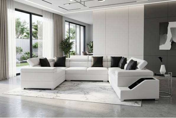 Sofa skórzana USB Żywy krajobraz Narożnikowa kanapa Narożnik Ustaw Design Sofa Couch Nowość