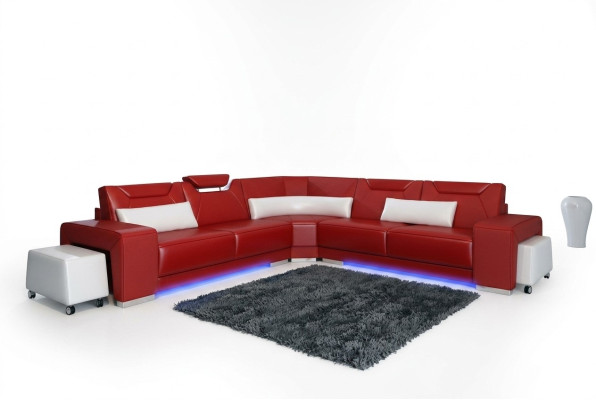 Skórzana sofa z USB Żywy krajobraz Narożnikowa kanapa Narożnik Ustaw Design Modern Sofa F3011B