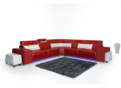 Skórzana sofa z USB Żywy krajobraz Narożnikowa kanapa Narożnik Ustaw Design Modern Sofa F3011B
