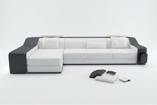 Skórzana sofa z USB Żywy krajobraz Narożnikowa kanapa Narożnik Ustaw Design Modern Sofa B2017B