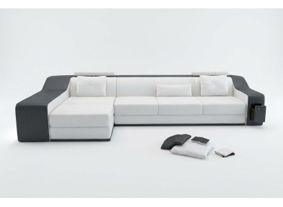 Skórzana sofa z USB Żywy krajobraz Narożnikowa kanapa Narożnik Ustaw Design Modern Sofa B2017B