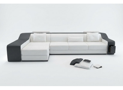 Skórzana sofa z USB Żywy krajobraz Narożnikowa kanapa Narożnik Ustaw Design Modern Sofa B2017B
