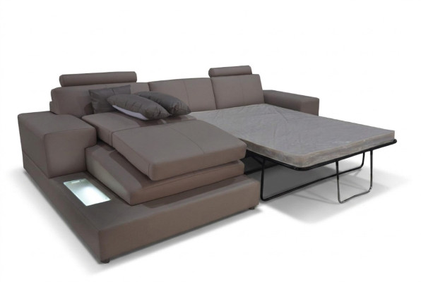 Skóra Couch Żywy krajobraz Ustawić Design Nowoczesna sofa na USB, Kanapy do spania