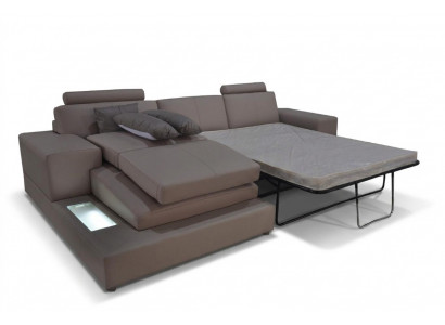 Skóra Couch Żywy krajobraz Ustawić Design Nowoczesna sofa na USB, Kanapy do spania