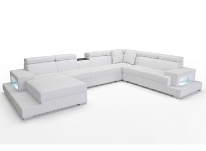 Skóra Podkładka Siedziba Pokój Narożnik Living Sofa Kanapa XXL Designer Ustawić Sofy +USB