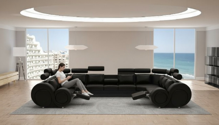 Projektant Żywy krajobraz narożnik + sofa USB Podkładka skórzana sofa sofy Nowy Ustawić