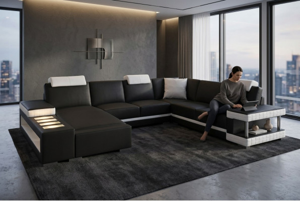 Projektant Skóra Podkładka Narożnik Sofa z USB Podkładka Narożnik Krajobraz Pokój Big Skóra