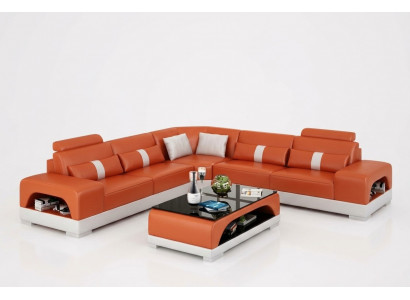 Nowoczesny Zestaw narożny Narożnik kanapa Żywy krajobraz L kształt XXL sofa z USB Nowość