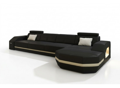 Skórzana sofa z USB Żywy krajobraz Narożnikowa kanapa Narożnik Ustaw Design Modern Sofa C4011C