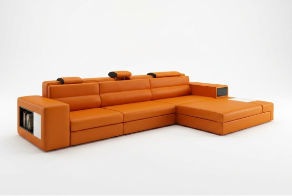 Skórzana sofa z USB Żywy krajobraz Narożnikowa kanapa Narożnik Ustaw Design Modern Sofa B2006B