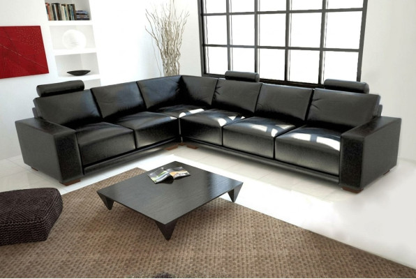 Skórzana sofa z USB Żywy krajobraz Narożnikowa kanapa Narożnik Ustaw Design Modern Sofa A1121B