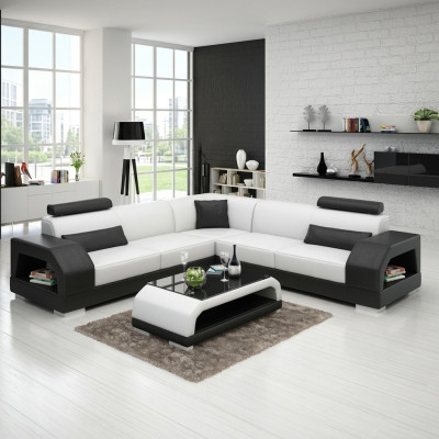 Skórzana sofa z USB Żywy krajobraz Narożnikowa kanapa Narożnik Ustaw Design Modern Sofa G8001B