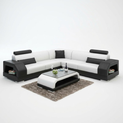 Skórzana sofa z USB Żywy krajobraz Narożnikowa kanapa Narożnik Ustaw Design Modern Sofa G8001B