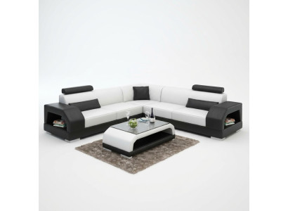 Skórzana sofa z USB Żywy krajobraz Narożnikowa kanapa Narożnik Ustaw Design Modern Sofa G8001B