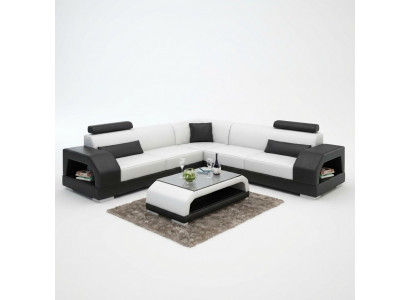 Skórzana sofa z USB Żywy krajobraz Narożnikowa kanapa Narożnik Ustaw Design Modern Sofa G8001B