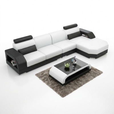 Sofa skórzana + USB Żywy krajobraz Narożnikowa kanapa Narożnik Ustaw Design Couch Sofa Nowość G8001C