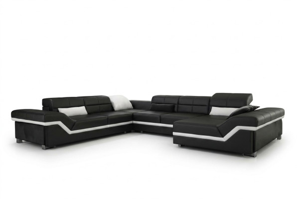 Skórzana sofa kanapa Żywy krajobraz Narożnik kanapa Narożnik Ustaw Design Nowoczesna Sofa z USB