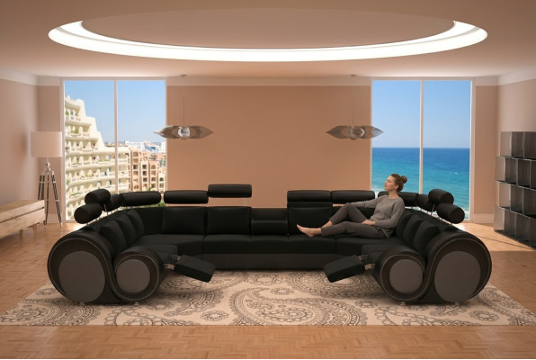 Design Narożnikowa kanapa Sofa z USB Podkładka Siedziba Narożnik Ustawić Sofy Skóra Włókienniczy LForm