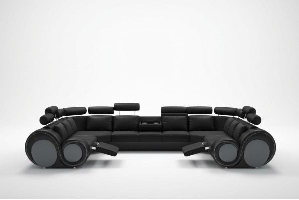 Design Narożnikowa kanapa Sofa z USB Podkładka Siedziba Narożnik Ustawić Sofy Skóra Włókienniczy LForm