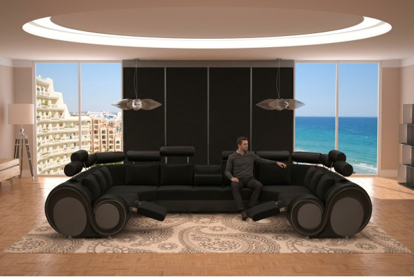 Projektant XXL Żywy krajobraz Sofa z USB Couch Podkładka Narożnikowa kanapa Włókienniczy Materiał Nowość