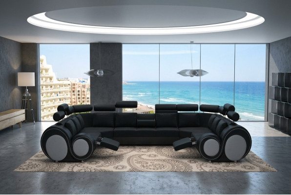 Projektant XXL Żywy krajobraz Sofa z USB Couch Podkładka Narożnikowa kanapa Włókienniczy Materiał Nowość