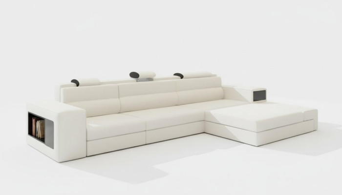 Designerska sofa sofa z USB Podkładka Narożnikowa kanapa Ustawić Żywy krajobraz Skórzana sofa kanapa