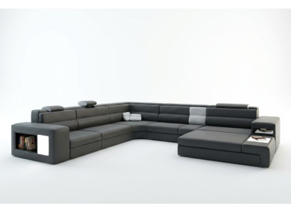 Narożnikowa kanapa Podkładka Sofa z USB Żywy krajobraz Siedziba Narożnik Ustawić Skóra Włókienniczy Couch