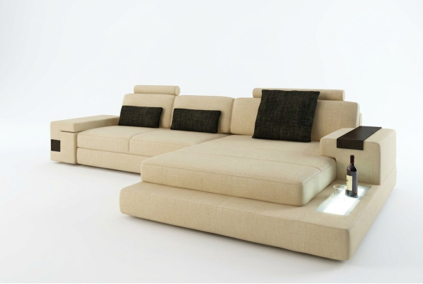 Skórzana Sofa Kanapa Żywy krajobraz Design Ustawić Nowoczesną Sofę Narożnik Kształt U z USB
