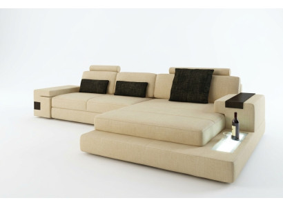 Skórzana Sofa Kanapa Żywy krajobraz Design Ustawić Nowoczesną Sofę Narożnik Kształt U z USB