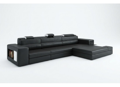 Designersofa Sofa Couch USB Podkładka Narożnikowa kanapa Ustawić Żywy krajobraz Skórzana sofa LED
