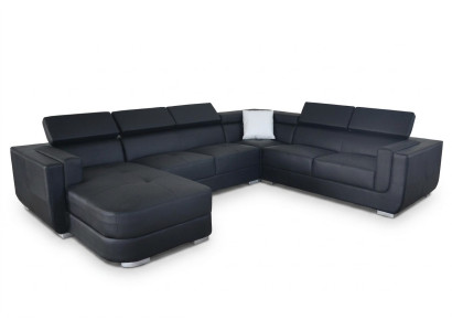 Projektant Żywy krajobraz narożnik + sofa USB Podkładka skórzana sofa sofy Nowy Czarny