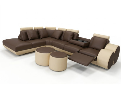 Sofa Narożnik Duża z USB Skóra Ustawić Narożnik Krajobraz Podkładka Living L Shape Stołek