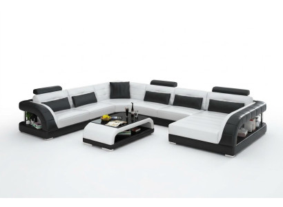 Zestaw sofowy z USB Podkładka Sofa Zestaw 3+2+1 Skóra Kanapy Sofy Kompletne