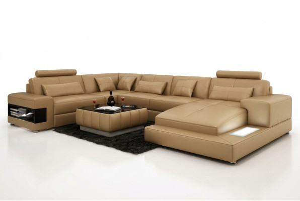 Sofa skórzana XXL na USB, Żywy krajobraz Narożnikowa kanapa Sofa Design Ustawić narożnik Nowość